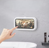 Cell Phone Holder Adjustable Sticky Wall Mount Waterproof Box Shower Bathroom Phone Stand TV Catch Up Use All Smartphones