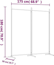 175 × 180 cm 2-Panel Folding Fabric Room Divider – 3 Colours
