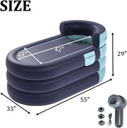 Inflatable Adult Soaking Tub with Rechargeable Pump – 2 Colours
