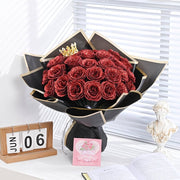 DIY Glitter Rose Bouquet Kit – 24 Artificial Roses