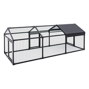 3×1×1m Metal Chicken Coop – Galvanised Outdoor Run with Waterproof Anti-UV Cover & 3 Lockable Doors