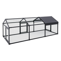 Galvanised Chicken Coop Run with Cover – 3 × 1 × 1 m