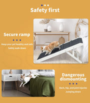 90 cm Folding White Dog Ramp with 3 Height Settings