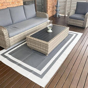 152 × 244 cm Grey & White Reversible Outdoor Rug