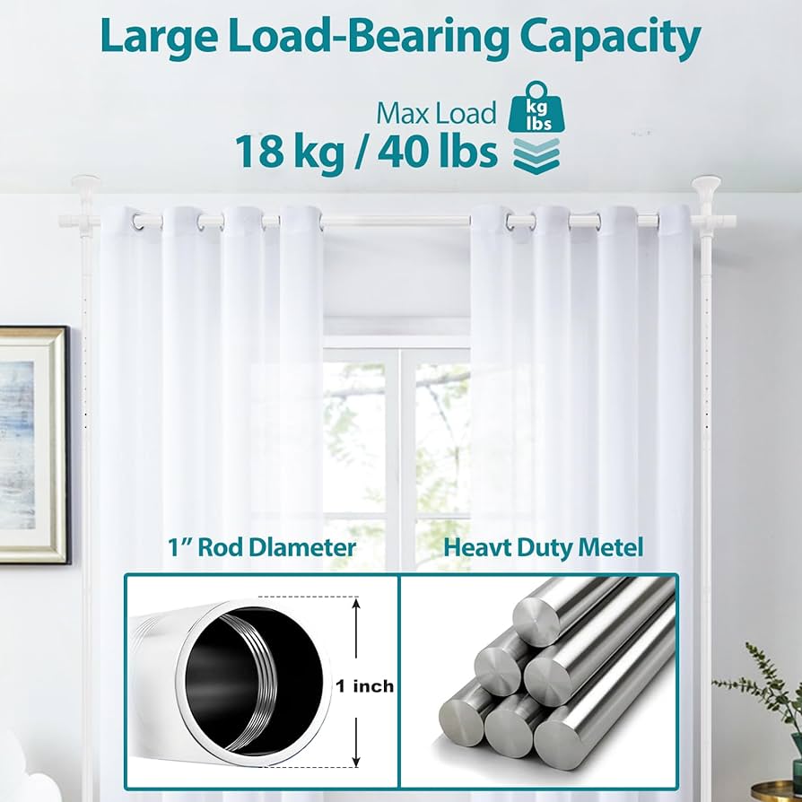 No-Drill Curtain Divider Frame – 71–178cm Wide, Up to 3m High