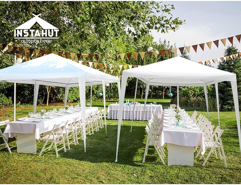 3x6 Marquee Gazebo, Camping Tent Wedding Gazebos Garden Shed Outdoor Party Canopy Patio Carport Car, White 4 Window Wall Carry Bag Water Resistant and UV