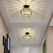Modern Crystal Ceiling Light Fixture- Industrial Mini Semi Flush Mount Ceiling Lighting LED Crystal Chandeliers Fitting for Kitchen Hallway Dining Rooms Living Room (A-Black)