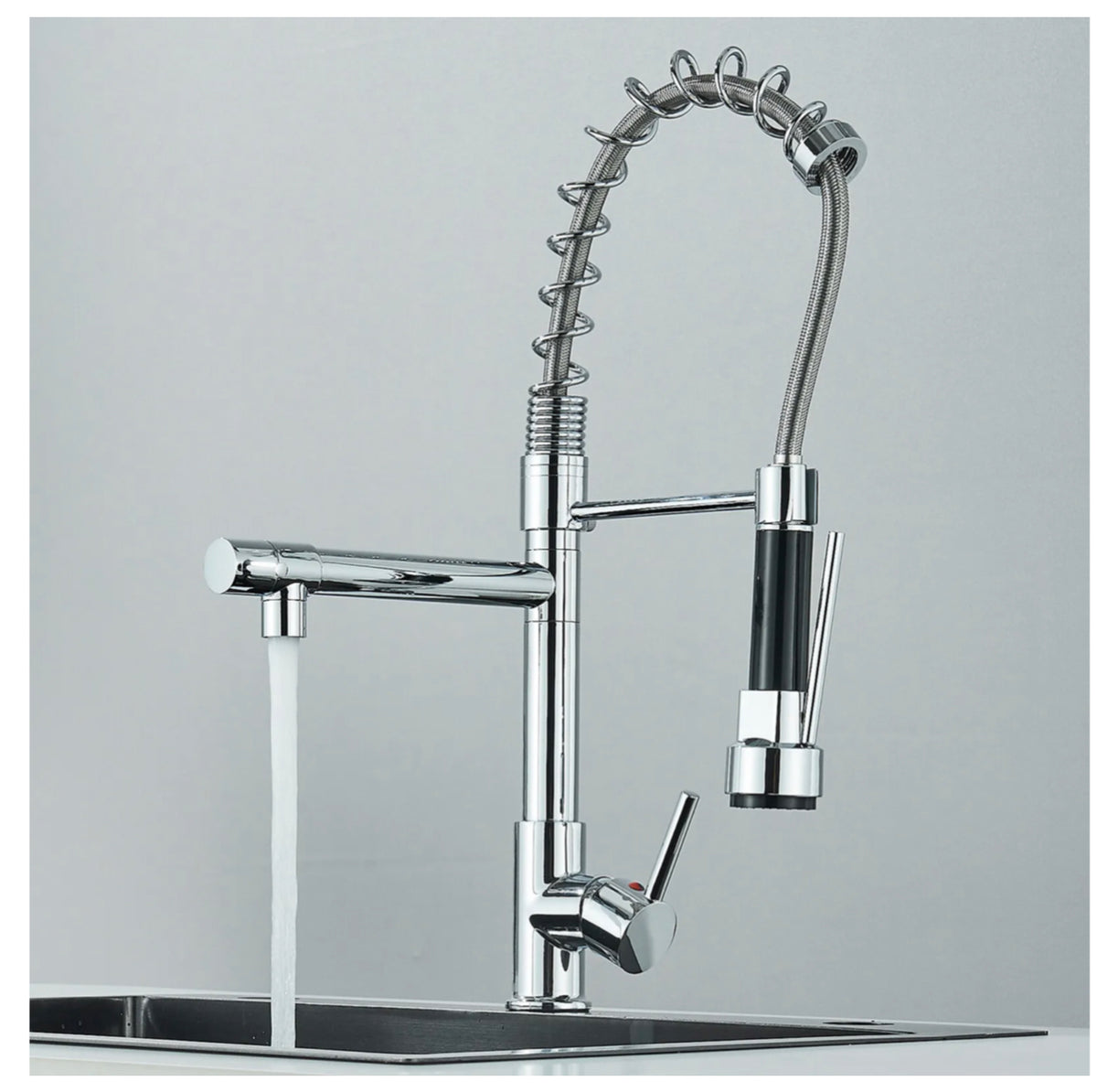 Chrome Pull-Out Kitchen Mixer Tap – 360° Swivel