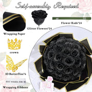 DIY Glitter Rose Bouquet Kit – 24 Artificial Roses