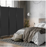 5.6 ft 6-Panel Rolling Room Divider – Black