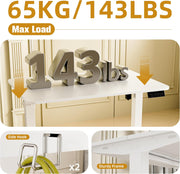 Electric Standing Desk 90x60cm (35.4"x23.6"), Height Adjustable Standing Desk with Splice Board, Stand Up Desk with Hook and Memory Smart Handset