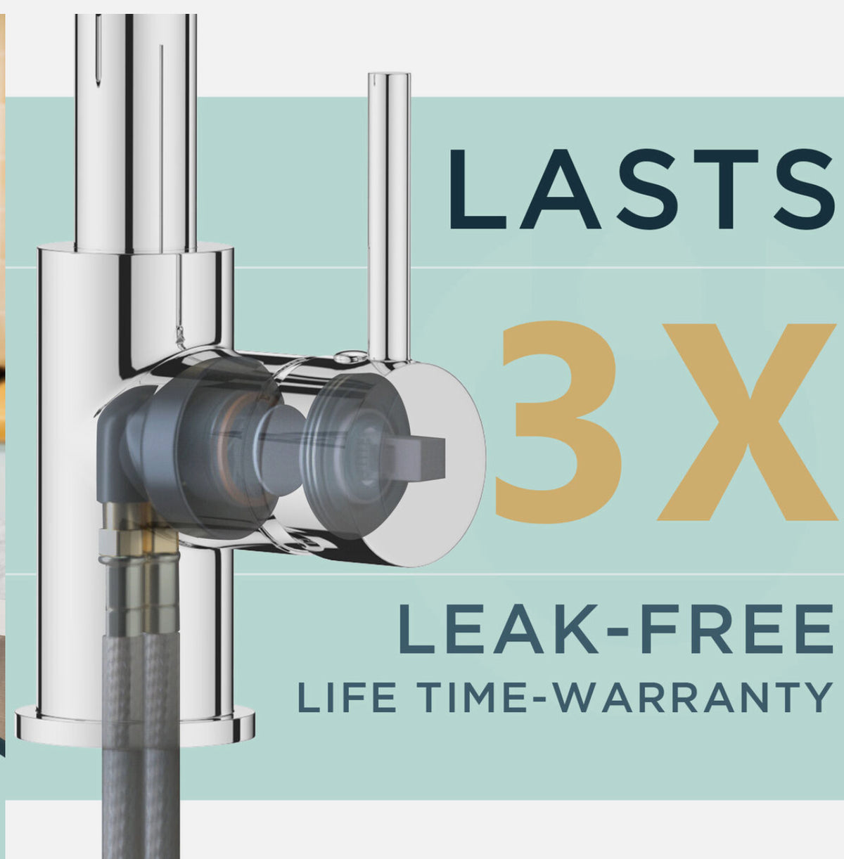 Chrome Pull-Out Kitchen Tap with 2-Mode Sprayer