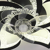 Modern Ceiling Fans with Lights, 62cm Dimmable LED Ceiling Fan Light, 6 Wind Speeds Silent Fan Light for Bedroom Living Room Kitchen - Black, Remote & App Contro