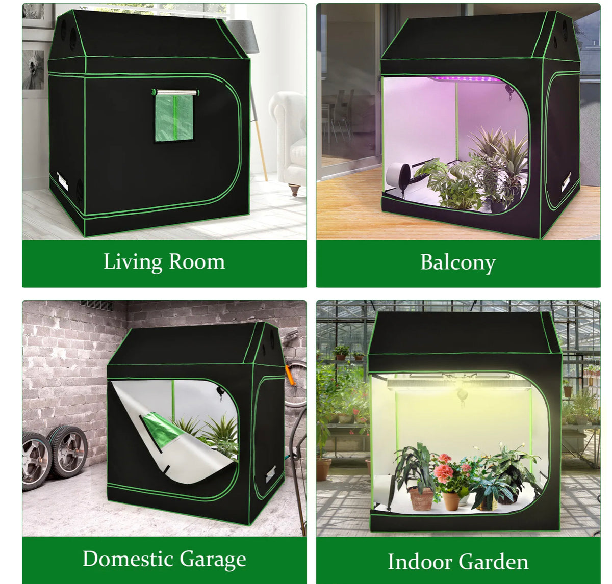 600D Oxford Reflective Grow Tent with Observation Window