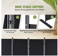 224 × 171 cm 4-Panel Folding Room Divider – Black or White