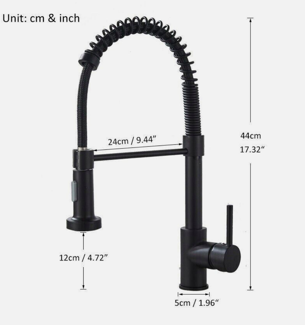Black Pull-Out Kitchen Mixer Tap – 360° Swivel
