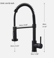 Black Pull-Out Kitchen Mixer Tap – 360° Swivel