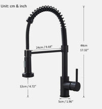 Black Pull-Out Kitchen Mixer Tap – 360° Swivel