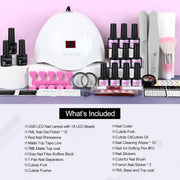 Gel Nail Polish Kit 15 PCS Gel Nail Polishes 36W LED U V Nail Lamp for Nails Soak off Base Coat Top Coat Glossy Matte Top Gel Polish and Nail Manicure Tools Nail Decoration DIY Starter Kit