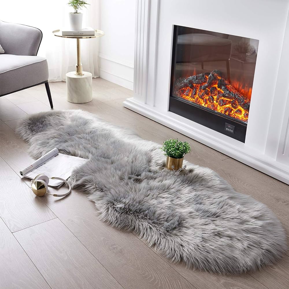 60 × 180 cm Pink Faux-Sheepskin Fur Runner