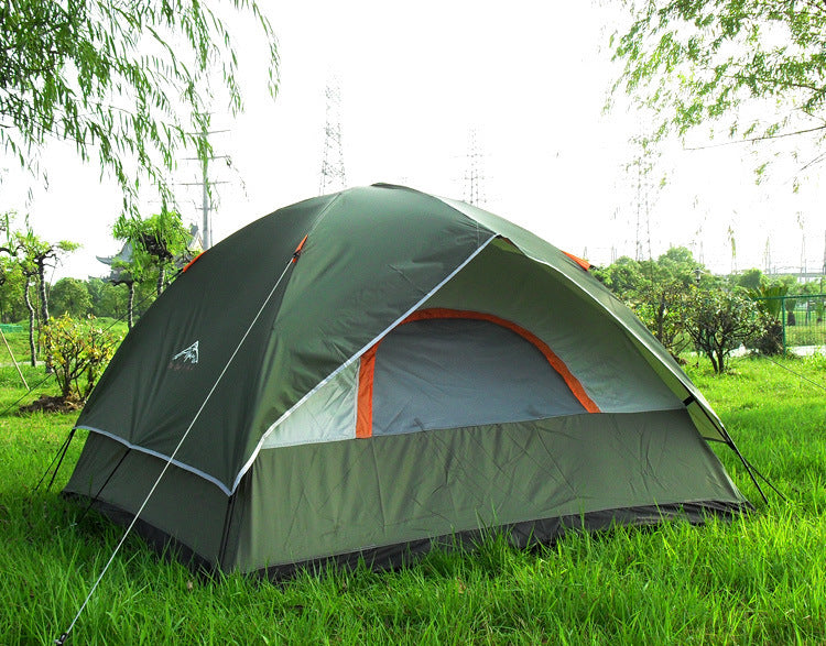 PU-Rated Double-Layer Camping Tent – Blue or Green