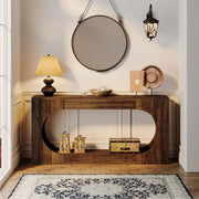 Rustic-Brown Wood Console Table