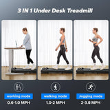 Walking Pad, Under Desk Treadmill for Home & Office, Small Treadmill with Max 3.8MPH 40 dB, 2 in 1 Quiet Portable Mini Treadmill with Remote Control, APP, LED Display