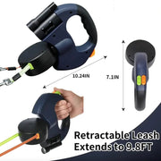 Dual Retractable Dog Leash with 360° Rotating Coupler – 2 Colours