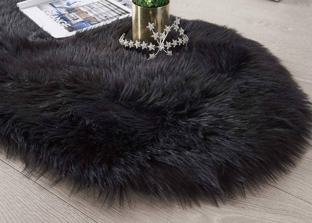 60 × 180 cm Pink Faux-Sheepskin Fur Runner