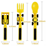Excavator Fork Spoon Shovel Board Fun Tableware Safe Practical Bulldozer Dinosaur Food Supplement Tableware Set Kitchen Supplies
