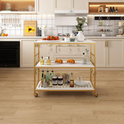 3-Tier Mobile Bar Cart with Glass Holder