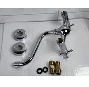Chrome Wall-Mounted Brass Mixer Tap with Swivel Spout