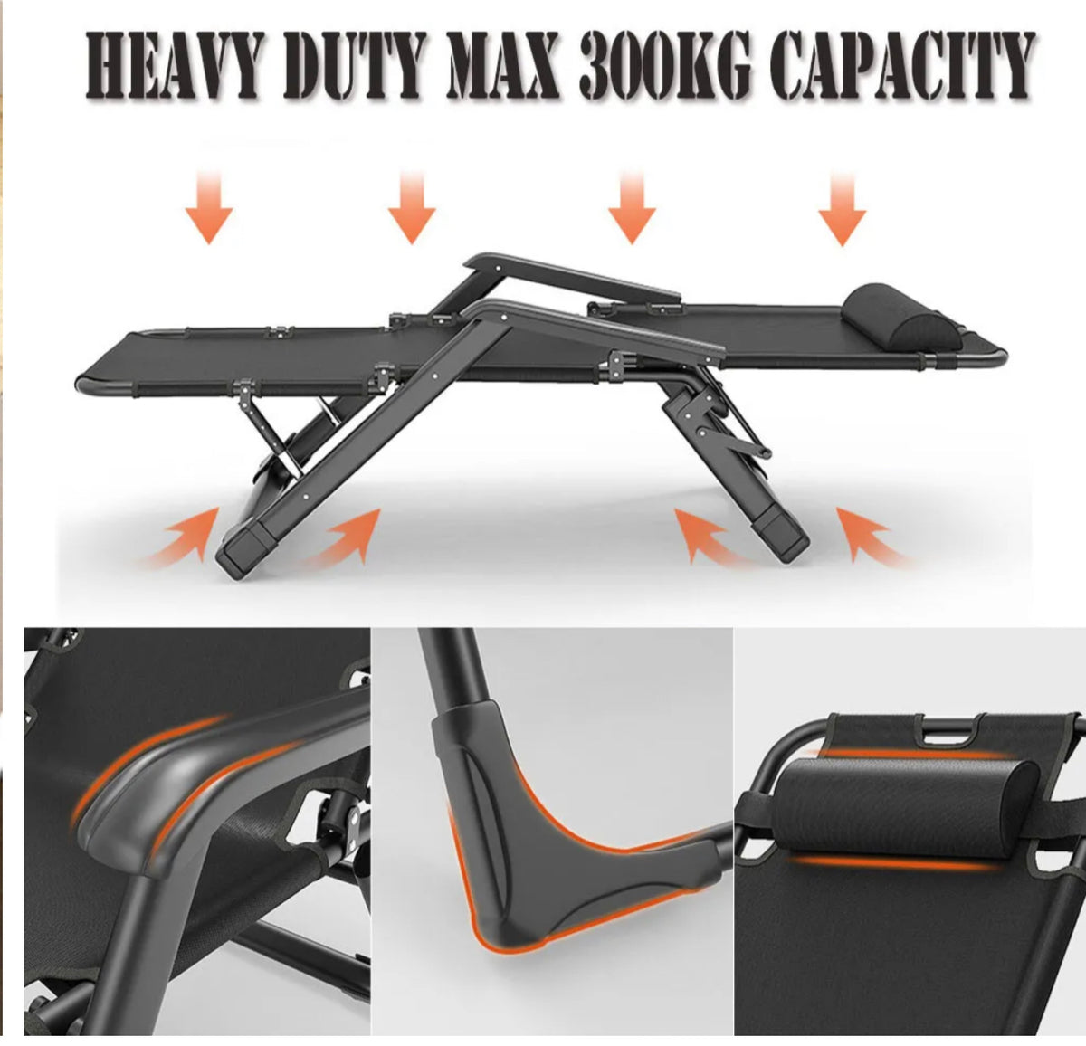 3-in-1 Folding Outdoor Lounger – Up to 150 kg