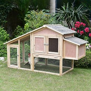 168 cm Wooden Chicken Coop & Rabbit Hutch with Run