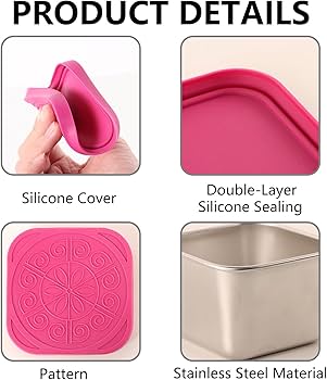 6-Pack Stainless-Steel Snack Containers with Silicone Lids
