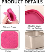 6-Pack Stainless-Steel Snack Containers with Silicone Lids