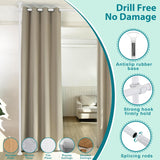 Room Divider- Adjustable 10FT No Drilling Curtain Rods Wall Divider for Room Separation, Heavy Duty Freestanding Hanging Room Divider Curtain Rod for Studio Rental, Room Partitions Dividers