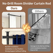 No-Drill Adjustable Floor-to-Ceiling Curtain Divider Frame