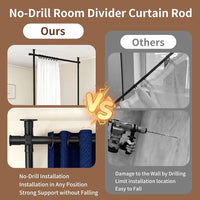 No-Drill Adjustable Floor-to-Ceiling Curtain Divider Frame