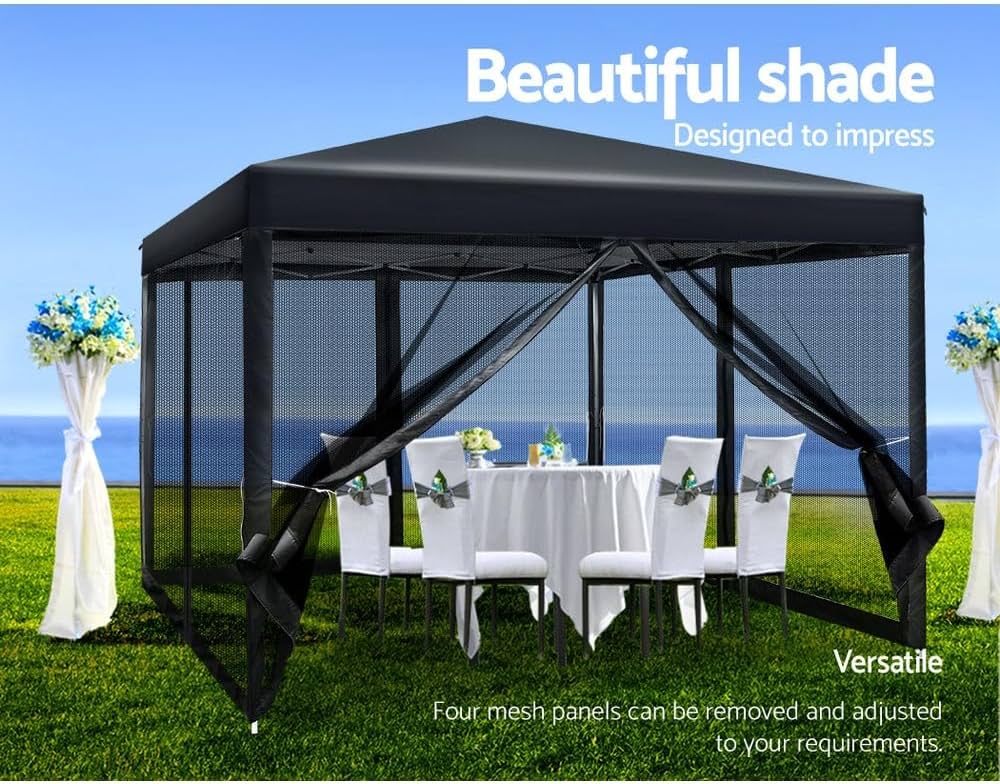 3 x 3 m Pop-Up Gazebo with Mesh Walls – 3 Colours