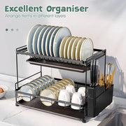 43 cm 2-Tier Dish Rack with 2 Drip Trays