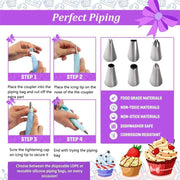 Cake Decorating Tools Supplies Kit, 492 PCS Cake Decorating Kit 3 Packs Springform Cake Pans, Cake Rotating Turntable, 48 Piping Icing Tips, 7 Russian Nozzles, Baking Supplies, Cupcake Decorating Kit