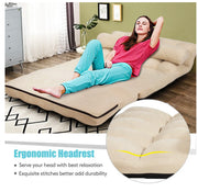 6-Position Foldable Floor Sofa with 2 Pillows