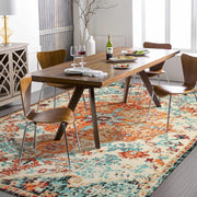 Bohemian Floral Washable Low-Pile Area Rug