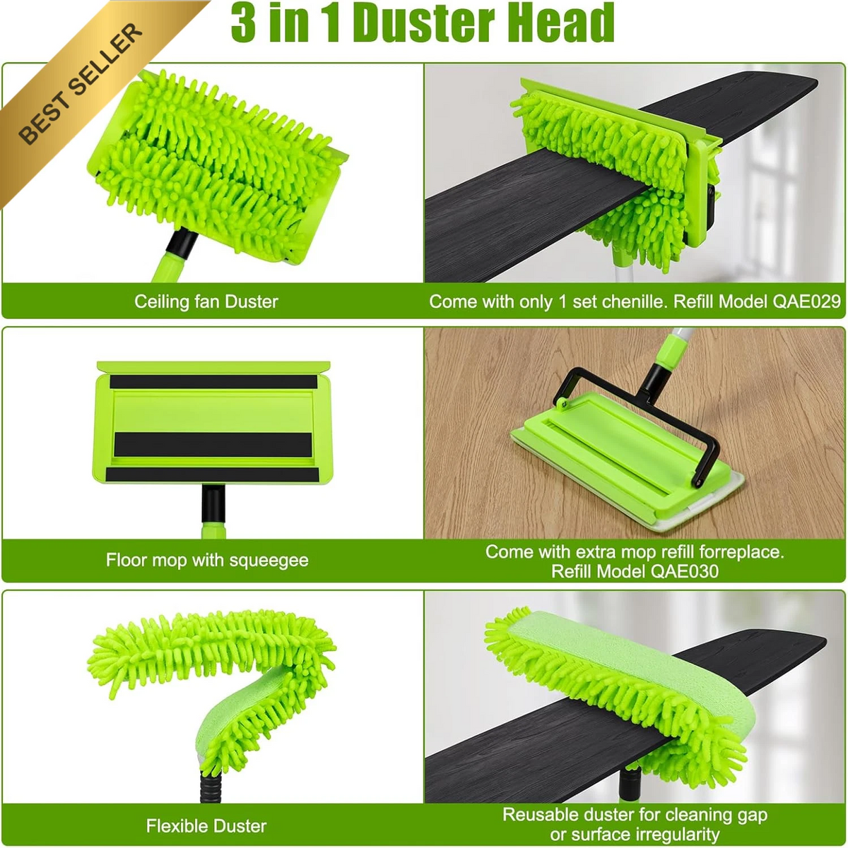 193 cm Extendable Ceiling Fan Duster with Flexible Washable Head