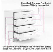 White High-Gloss 4-Drawer Chest