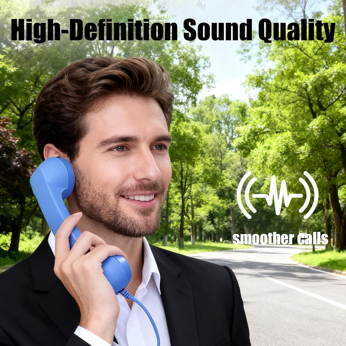 Retro USB-C Wired Phone Handset with Microphone & Volume Control