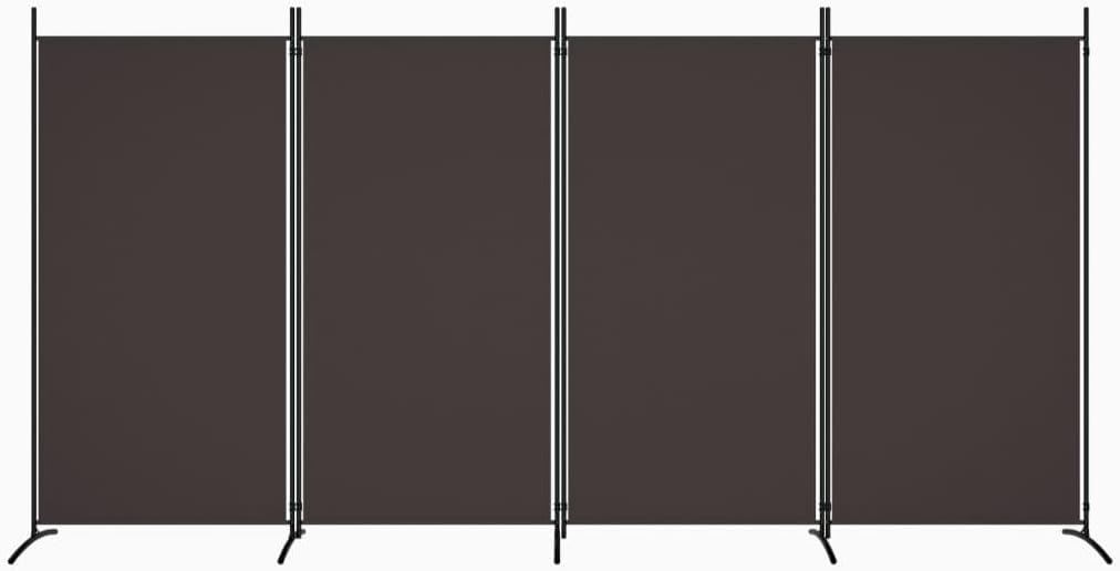 Brown 4-Panel Fabric Room Divider – 346 × 180cm
