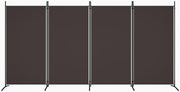Brown 4-Panel Fabric Room Divider – 346 × 180cm