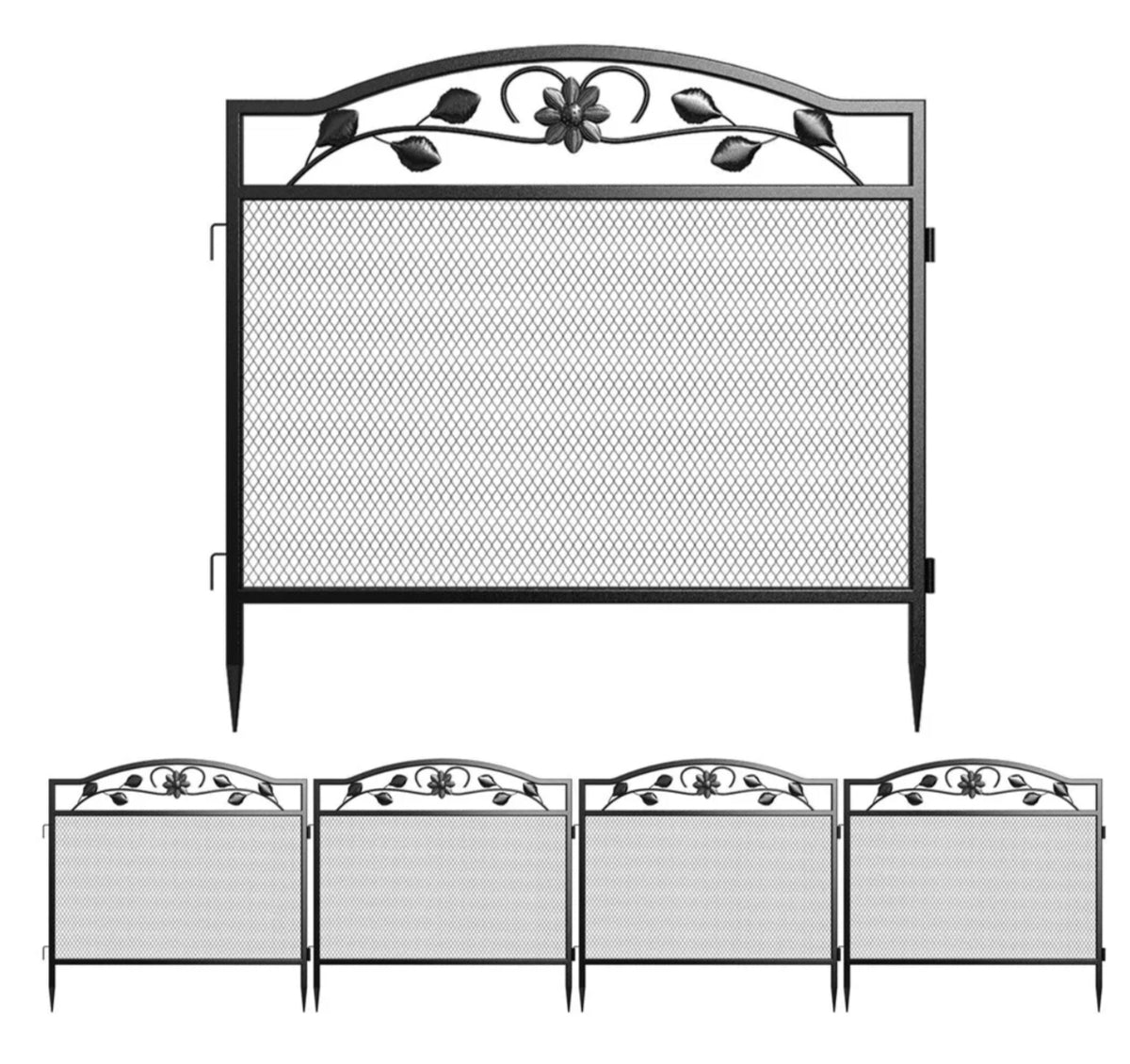 5-Panel Expandable Metal Garden Fence & Pet Barrier